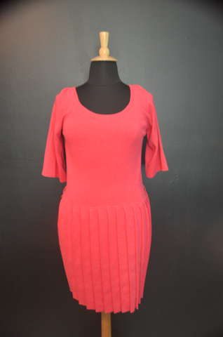 Robbie Bee - Pink Pleated Wrap Dress - XL