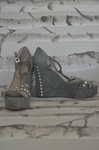 Vince Camuto - Gray Wedge Sandal - Size 10