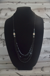 Black & Navy Blue Beaded Necklace