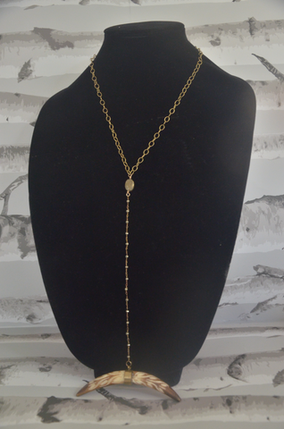 Gold Chain Necklace With Wolf Tooth